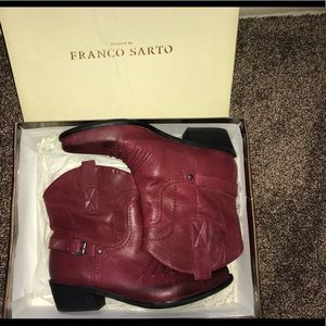 Franco Sarto Red Leather Boots
